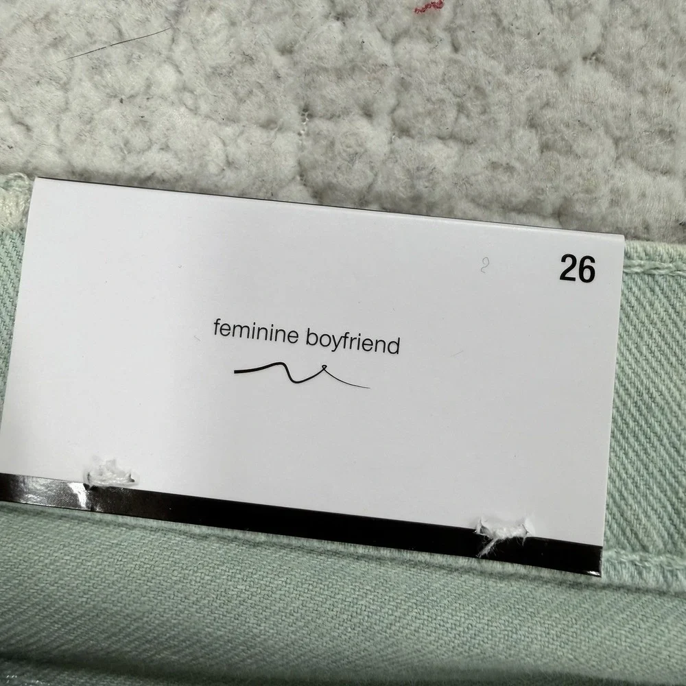 7 For All Mankind Josefina Boyfriend Jeans Womens 26 (28x24.5) Mint Minimalist